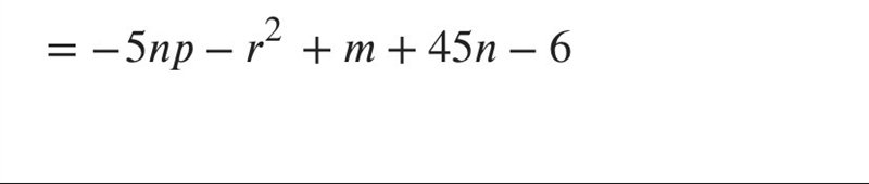 What is m+(5n)(9-p)-6-r2-example-1