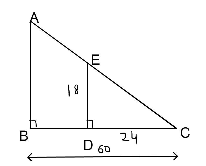 A surveyor is conducting measures to see how wide a road is between points A and B-example-1