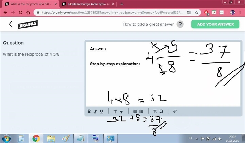 What is the reciprocal of 4 5/8-example-1