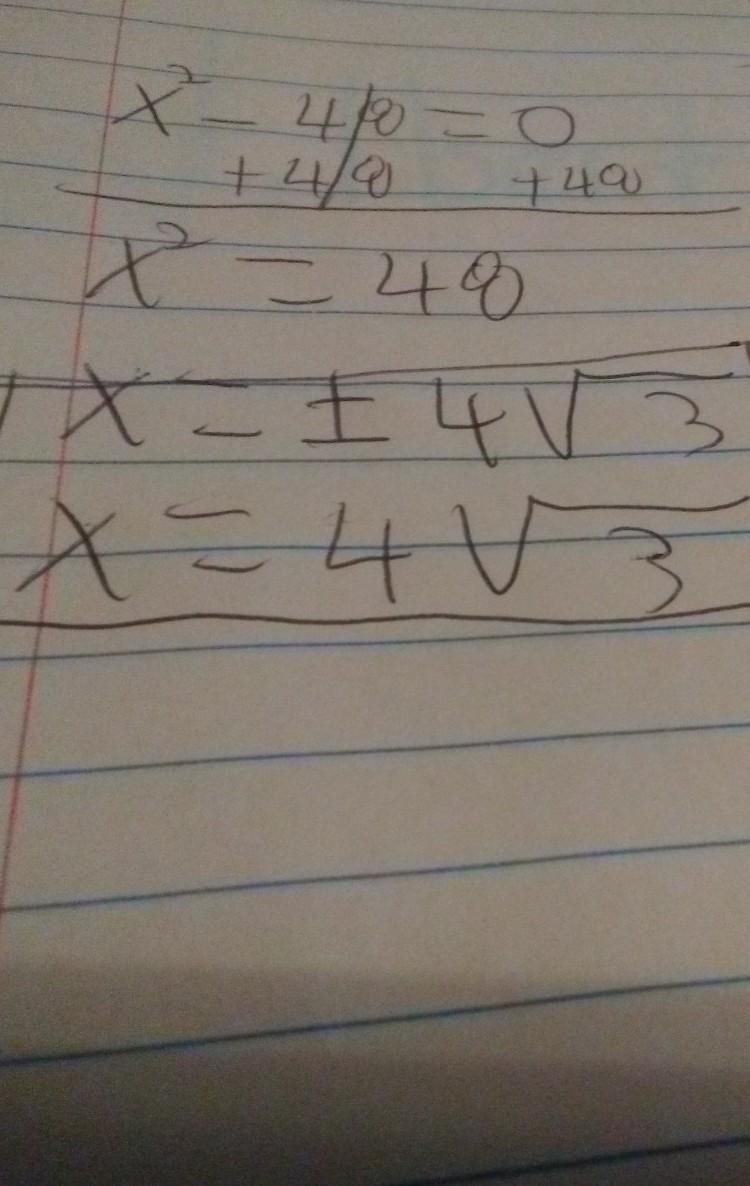 Solve by using the square root property. Write your answer in simplest radical form-example-1