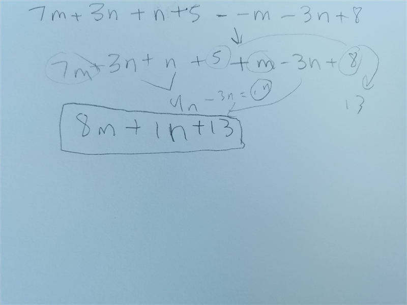 Please show how you got the answer, thank you! Given: Q = 7m + 3n, R = 11 - 2m, S-example-1