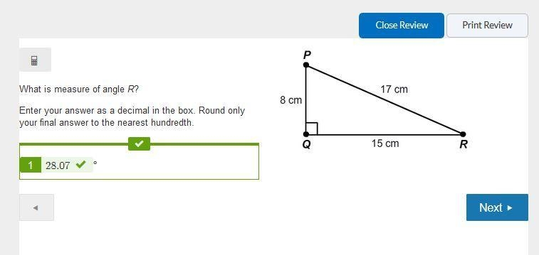 What is the measure of angle R? Enter your answer as a decimal in the box. Round only-example-1