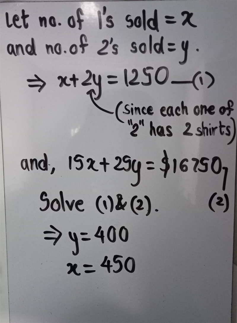 I'm trying to do this problem, but I have no idea how to even start it: Shirts.com-example-1