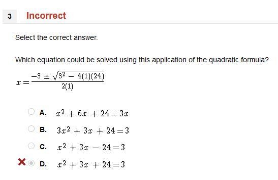 Which equation could be solved using this application of the quadratic formula?-example-1