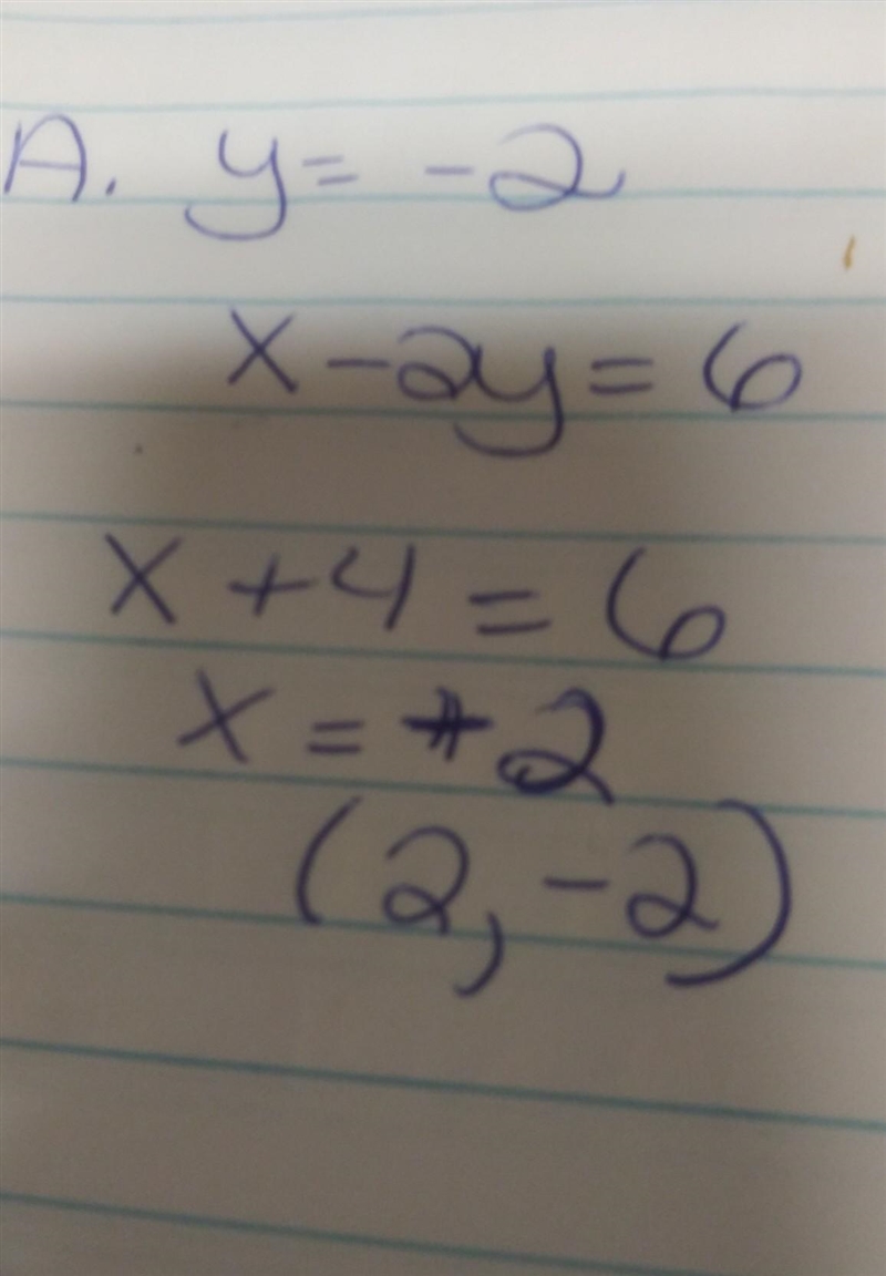 A. Y=-2 X-2y=6 B. Y=-2 X+2y=6 C. X=-2 2x-y=3 D. X=-2 2x+y=-3-example-1