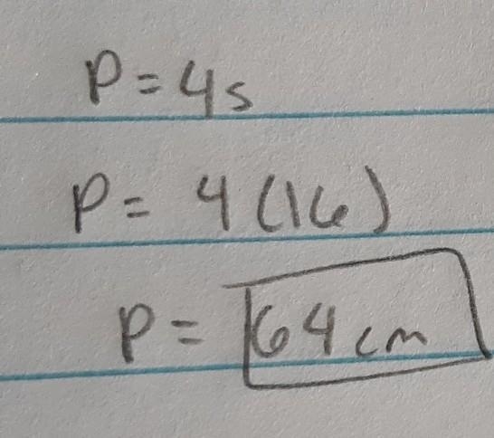 What is the perimeter of a square with area 16 square cm​-example-2