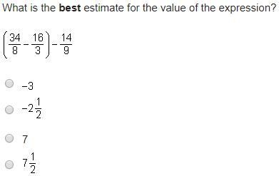 What is the best estimate for the value of the expression? ( 34 16 14 83-g O O NI-example-1