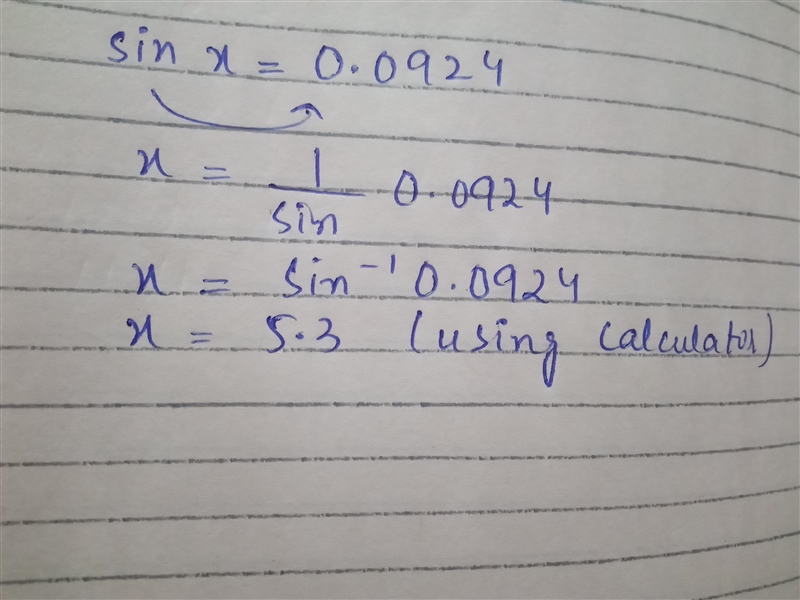 Sin x= 0.0924 What are the solutions? sin x= 0.0924-example-1