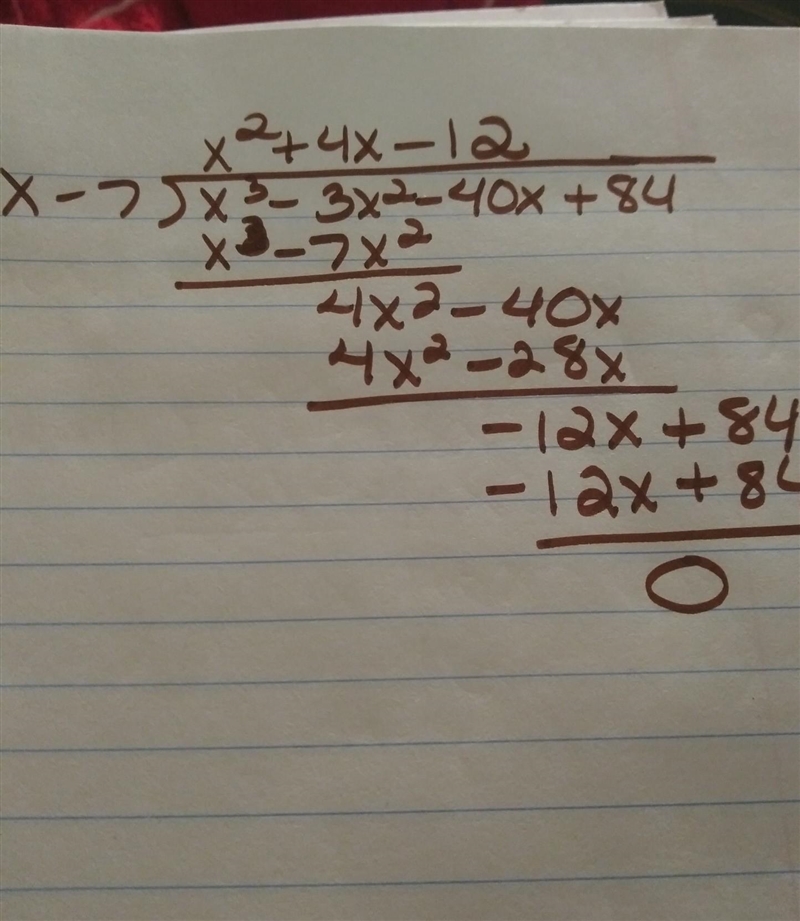 The area of a rectangle is represented by the function x3 − 3x2 − 40x + 84. The width-example-1