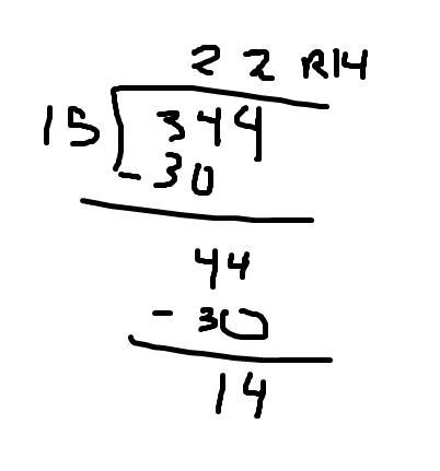 What is 344 divided by 15 with long division-example-1