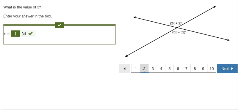 Please hurry!! What is the value of x? Enter your answer in the box. (2x + 2) + (3x-example-1