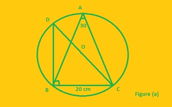 EASY TRIG - 15 POINTS a . suppose the measure of one side of a triangle inscribed-example-1