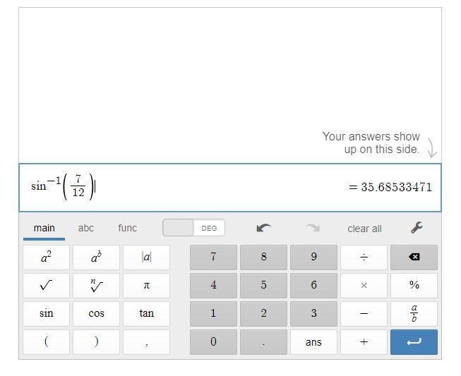 What is y = sin-1(7/12)-example-1