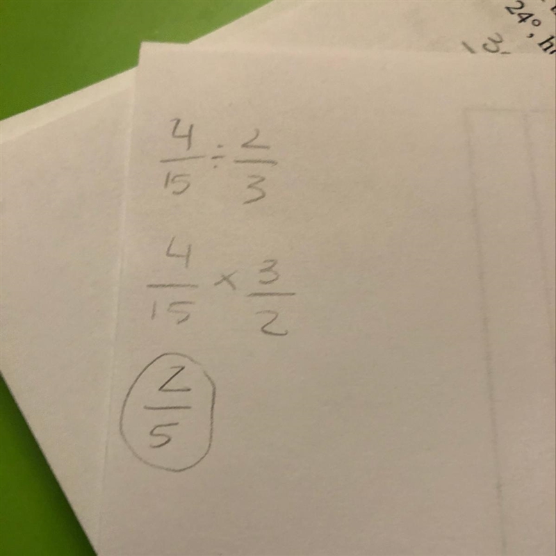 What is the value of 4/15 ÷ 2/3-example-1