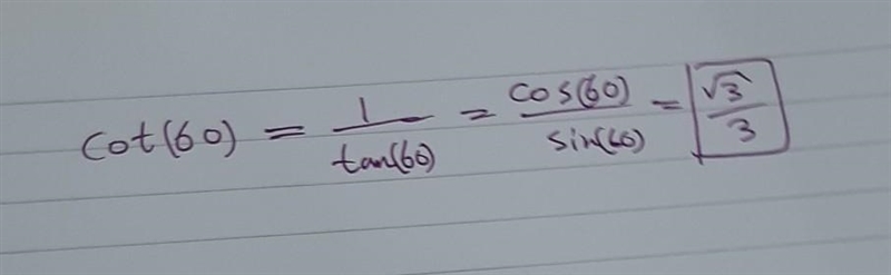 Which of the following is the exact value of cot 60°?-example-1