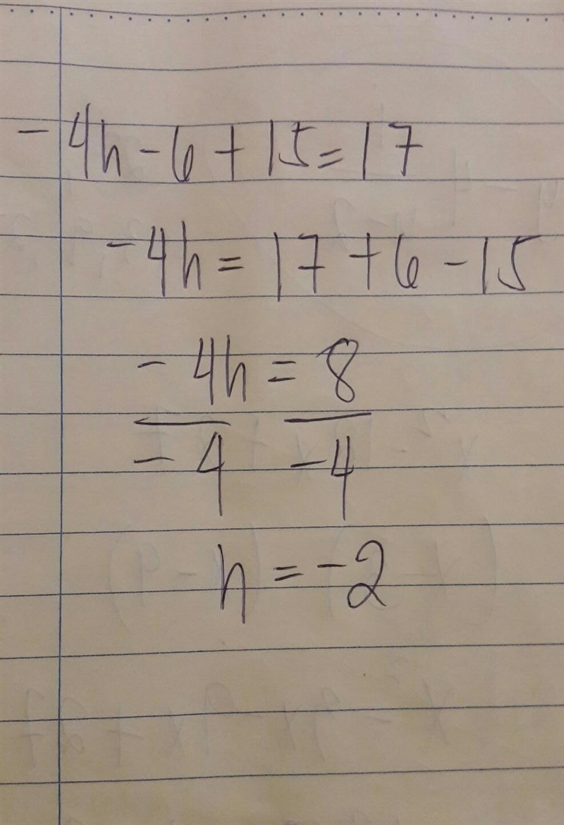 -4h - 6 + 15 = 17 ( I don’t understand the concept.)-example-1