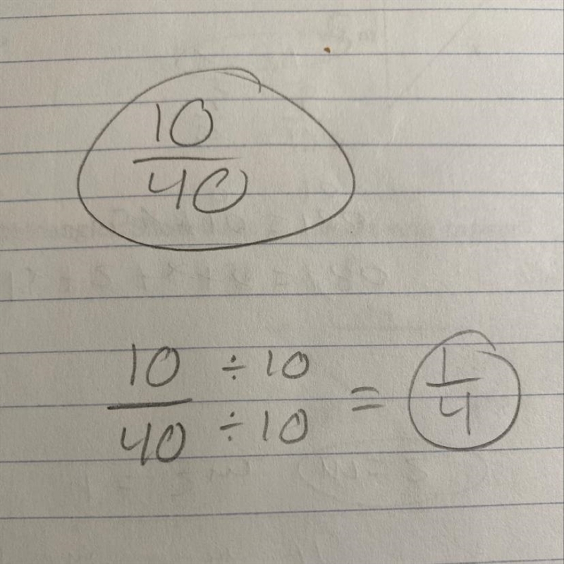 Reduce each fraction as much as possible Ex) 10/40-example-1