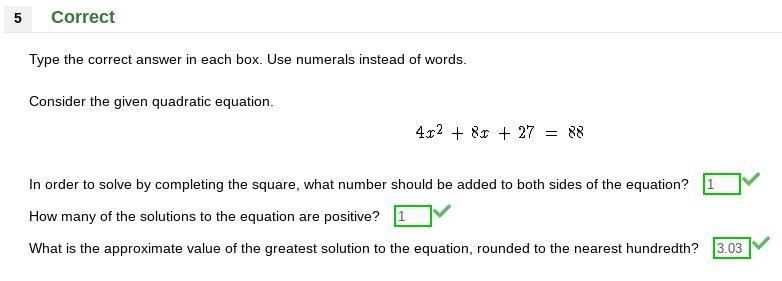 Typethe correct answer in each box. 4x^2+8x+27=88 in order to solve by completing-example-1