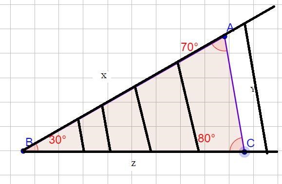 How many triangles can be made with a 70 degree angle a 30 degree angle and an 80 degree-example-1