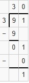 3 divided by 91 lond division remainder-example-1