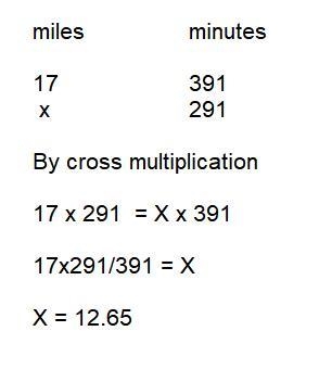 A cruise ship can cover 17 nautical miles in 391 minutes. How many nautical miles-example-1