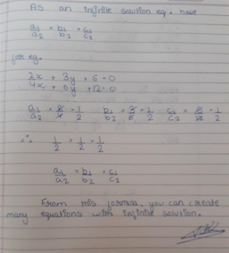 Explain how to create an equation with infinitely many solutions. need a custom explanation-example-1