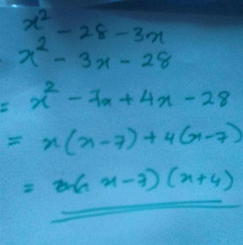 What is x^2-28-3x ? ( x^2 means x squares )-example-1