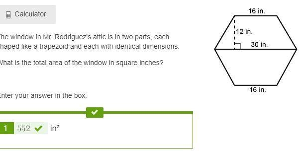 The window in mr. Rodriguez’s attic is in two parts, each shaped like a trapezoid-example-1