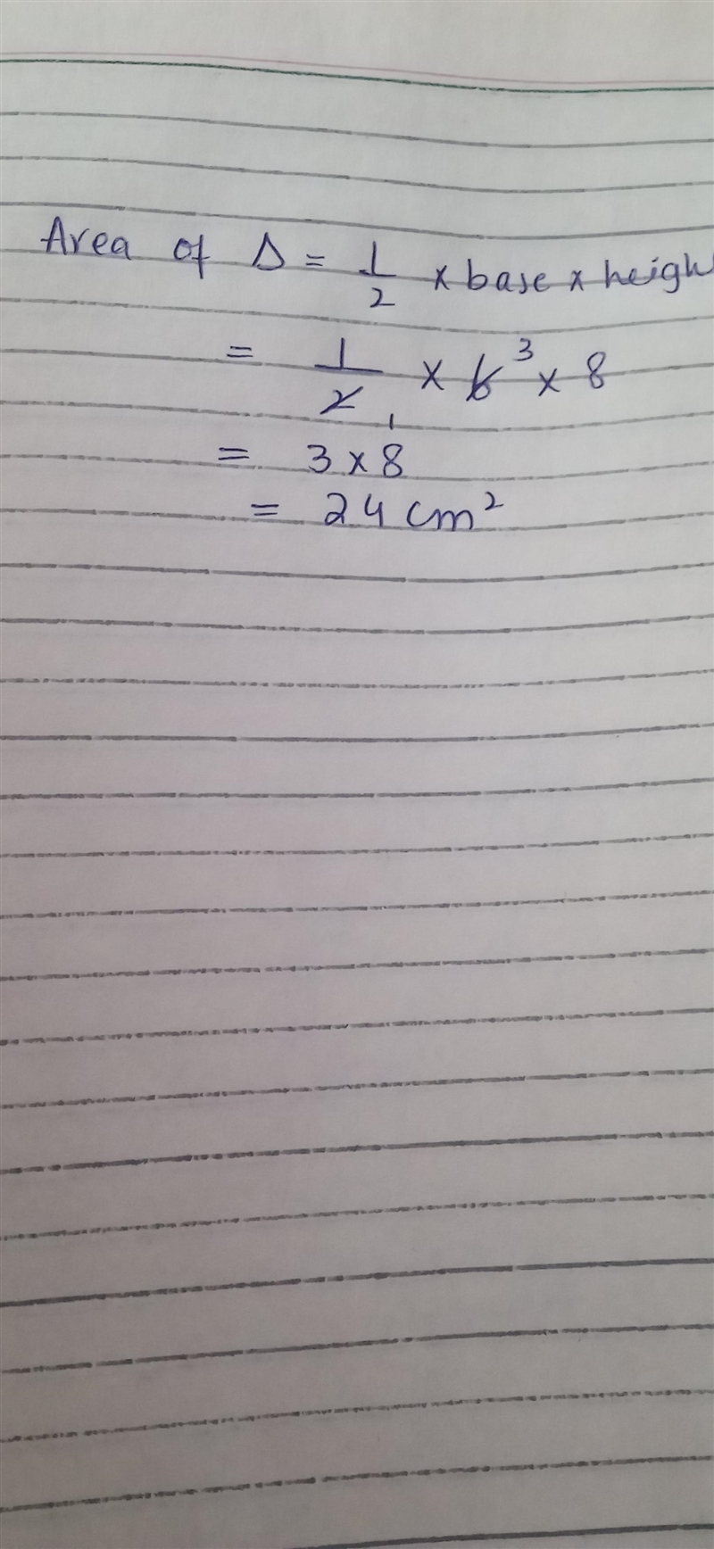 What is the area of the triangle? 15 cm 2 14 cm 2 12 cm 2 24 cm 2-example-1