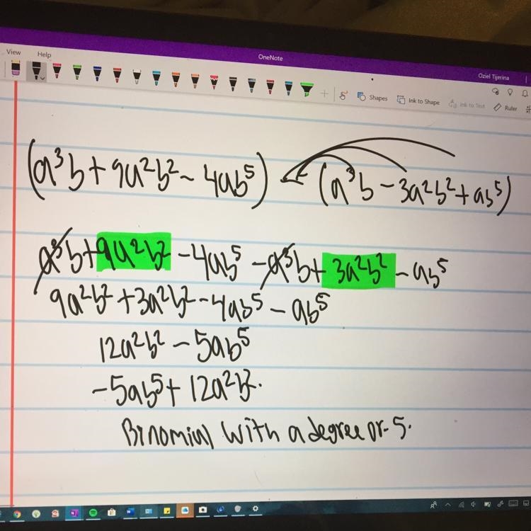 Which is true about the completely simplified difference of the polynomials a3b + 9a-example-1