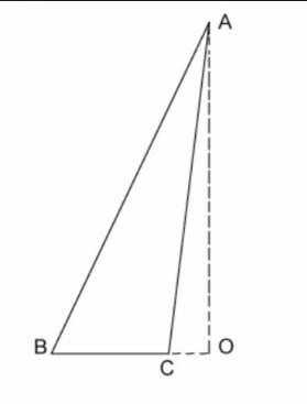 What is the area of the scalene triangle shown (ABC), if AO = 10 cm, CO = 2 cm, BC-example-1