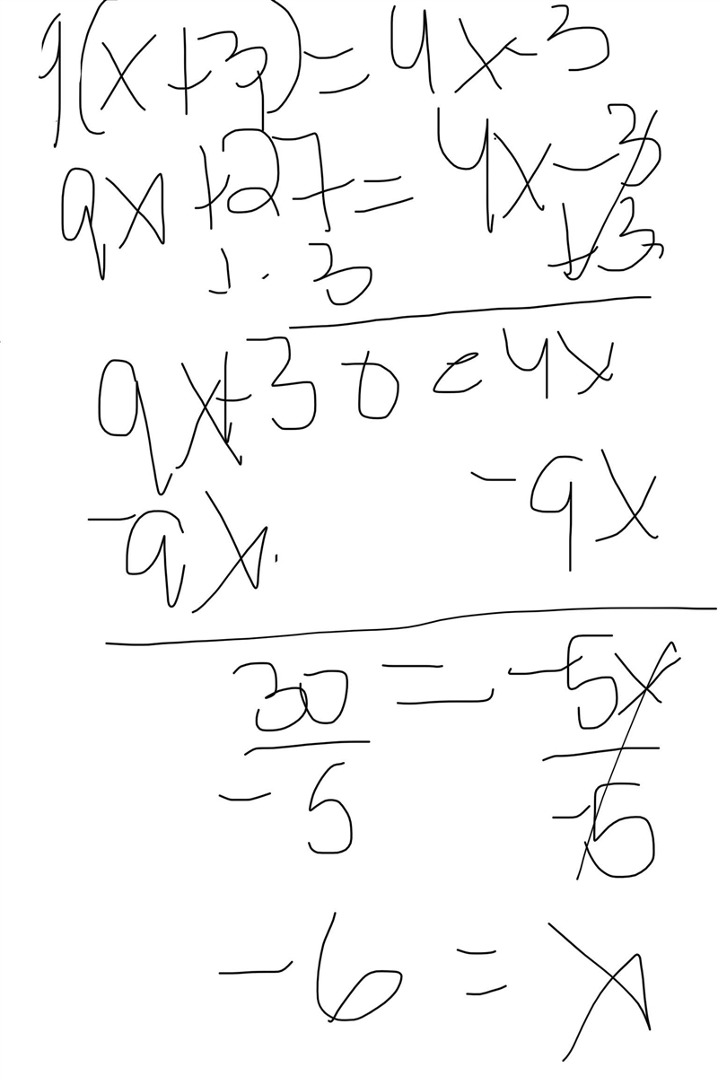 9(x+3)=4x-3 I need to use the distributive property to solve-example-1