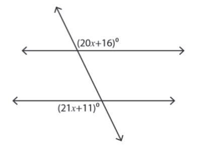 Which relationship exists between the two angles? What is the value of x? Find the-example-1