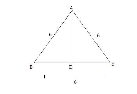 Find the area of an equilateral triangle with a side of 6 inches-example-1