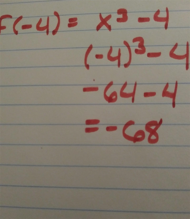 Find f(x) of x^3 -x if x is -4​-example-1