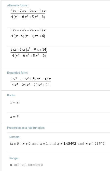 Simplify completely quantity 6 x squared minus 54 x plus 84 over quantity 8 x squared-example-2