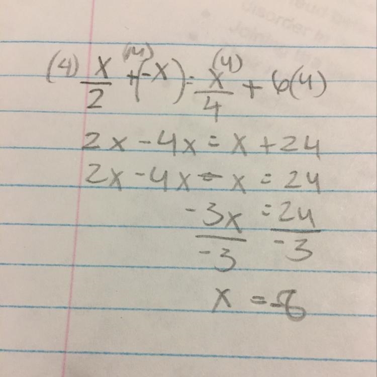 X/2-x=x/4+6 I need help but it’s not ASAP-example-1