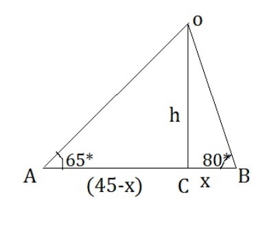 Two people are standing on opposite sides of a hill. Person A makes an angle of elevation-example-1