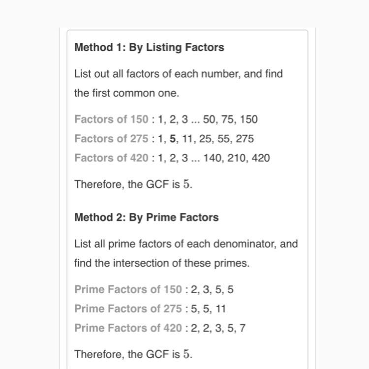 Gcf of 150, 275 and 420-example-1