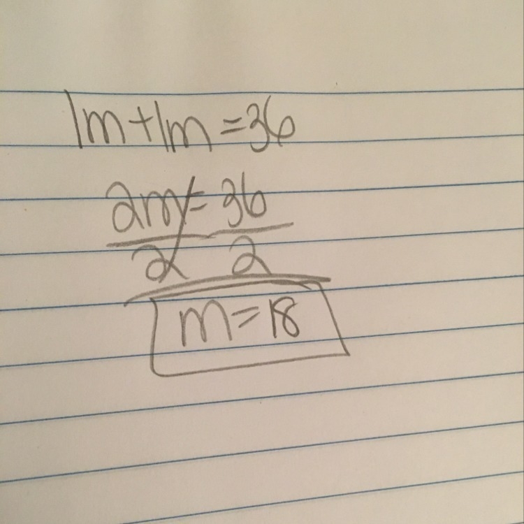 1m + 1m = 36 What is m?-example-1