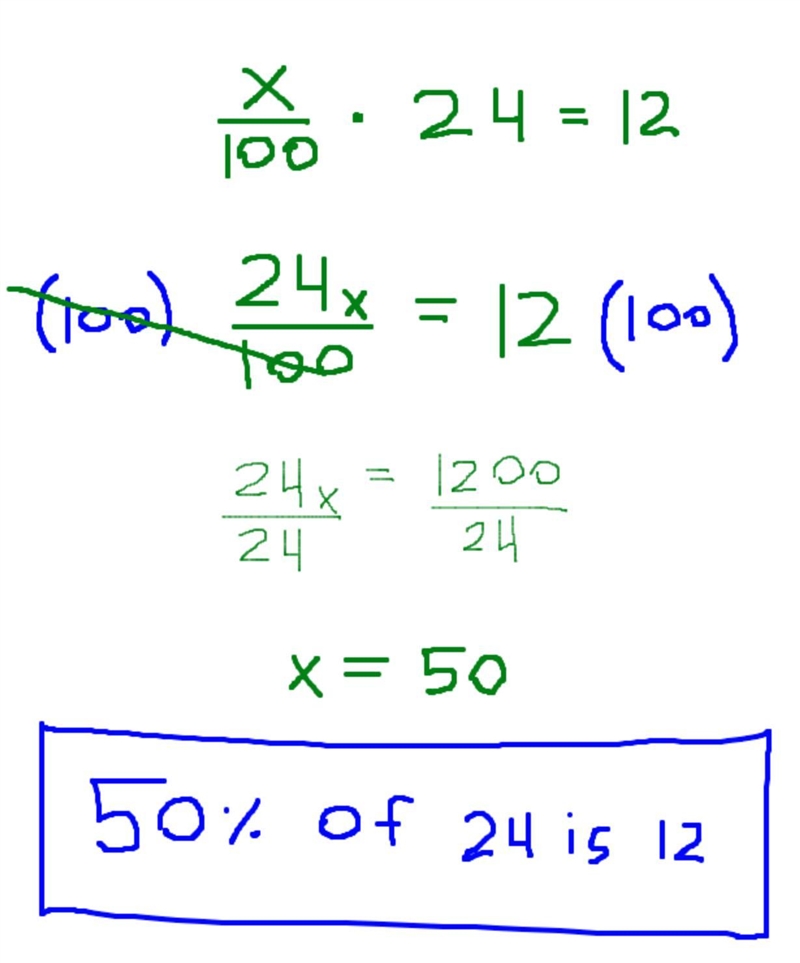 What percent of 24 is 12?-example-1