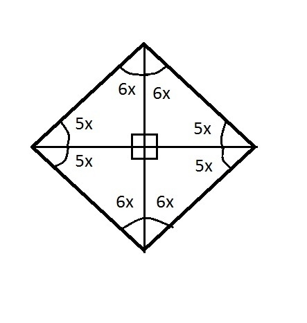 Find the angles of the rhombus if the ratio of the angles formed by diagonals and-example-1