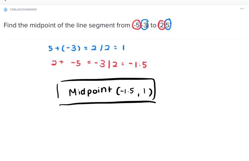 Find the midpoint of the line segment from (-5,-3) to (2,5)-example-1