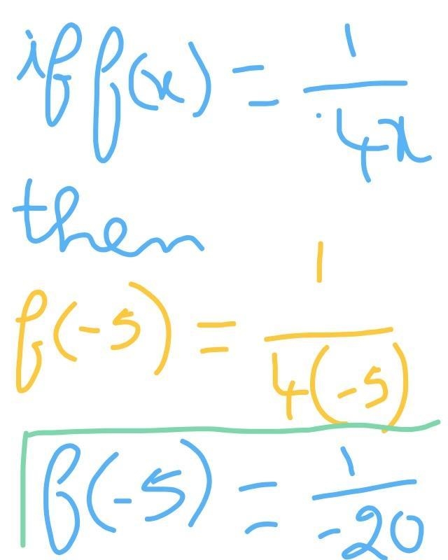 Evaluate f(x) = 1/4x for x = -5,-example-2