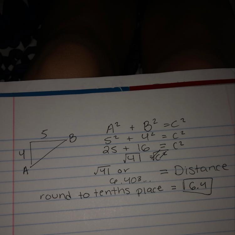 What is the distance between points A&B? Is it just slope?-example-1