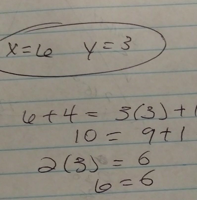 Find the values of x and y that make these triangles congruent by the HL Theorem.-example-1