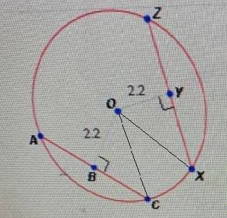 Fill in the blank. Given O below, you can conclude that xz is congruent to-example-1