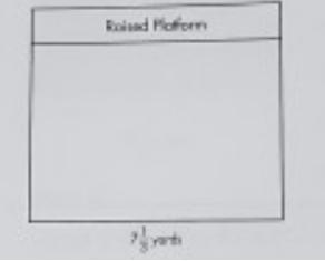 The floor of a rectangular meeting room has a raised platform that is the same length-example-1