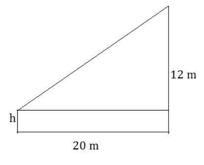 The seats at a football stadium are on a slope with gradient of 1/2. What is the height-example-1