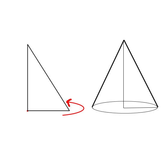 Which two-dimensional figure will create a cone with a radius of 3.5 and a height-example-1